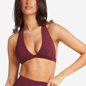 NWT CSB Celine Crop Sports Bra Burgundy Small Crop Shop Boutique